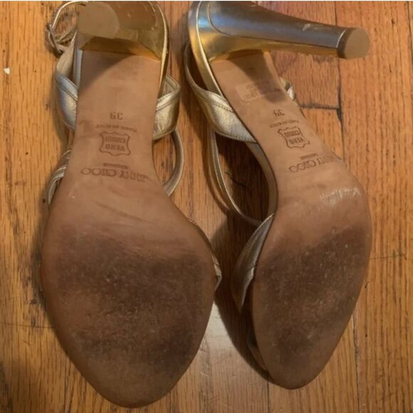 Jimmy Choo Gold Leather Heels EU Size 39 - Picture 7 of 8